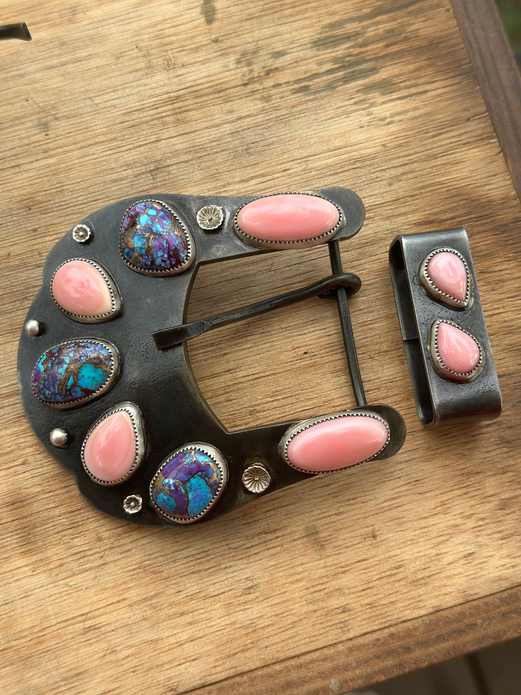 Conch and Dahlia buckle